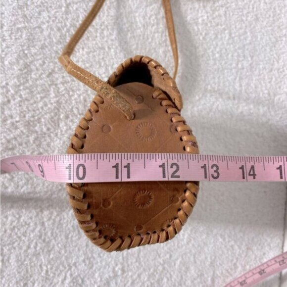 Vintage Handmade Tan Brown Tooled Leather Crossbody Bag Shoulder Bag Purse - Picture 13 of 16